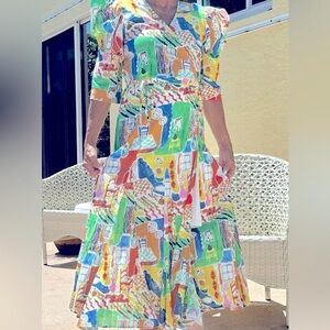 Colorful wrap dress !Deloreta dress worn once